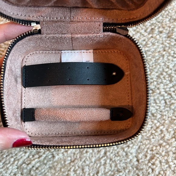 Kate Spade travel jewelry case black glitter zipper earrings ring travel - Picture 7 of 7